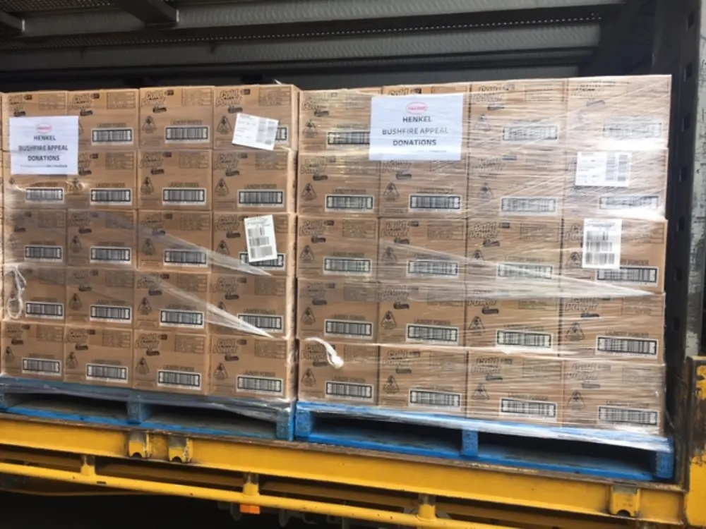 A total of 15,000 units of Cold Power laundry products are shipped to affected people in South Australia, Victoria and New South Wales.