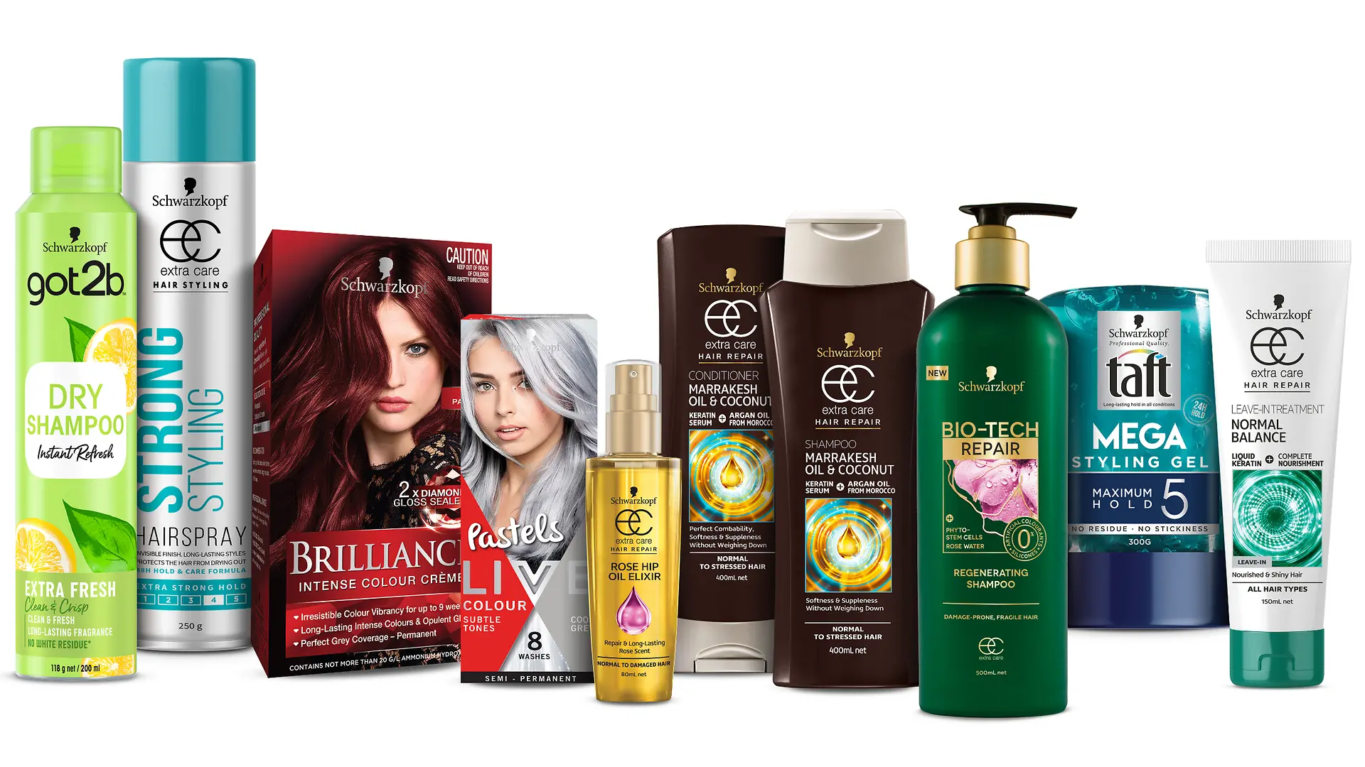 Under the Schwarzkopf Cares Recycling Program, used packaging is cleaned and melted into hard plastic that can be remolded to make new recycled products.