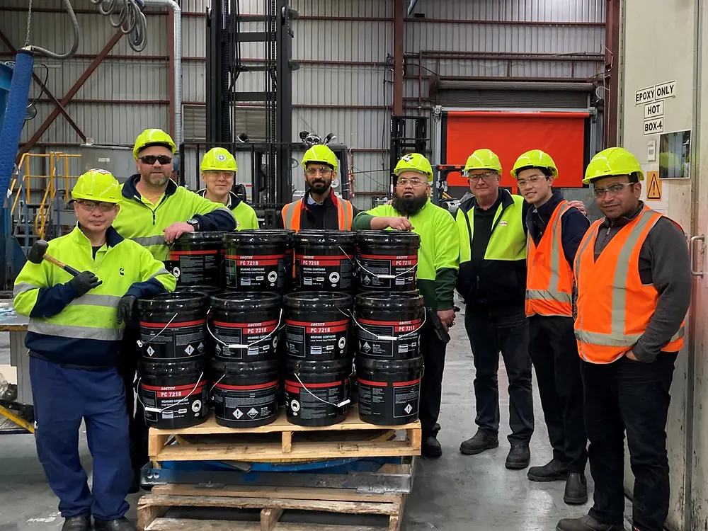 Group of people at adhesive plant