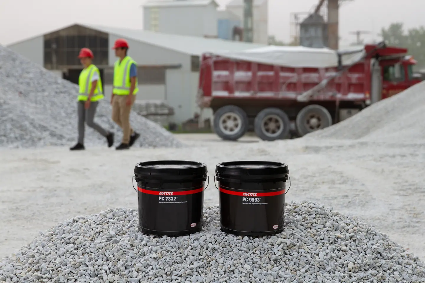Loctite PC 7332 and Loctite 9593 being used at a work site.