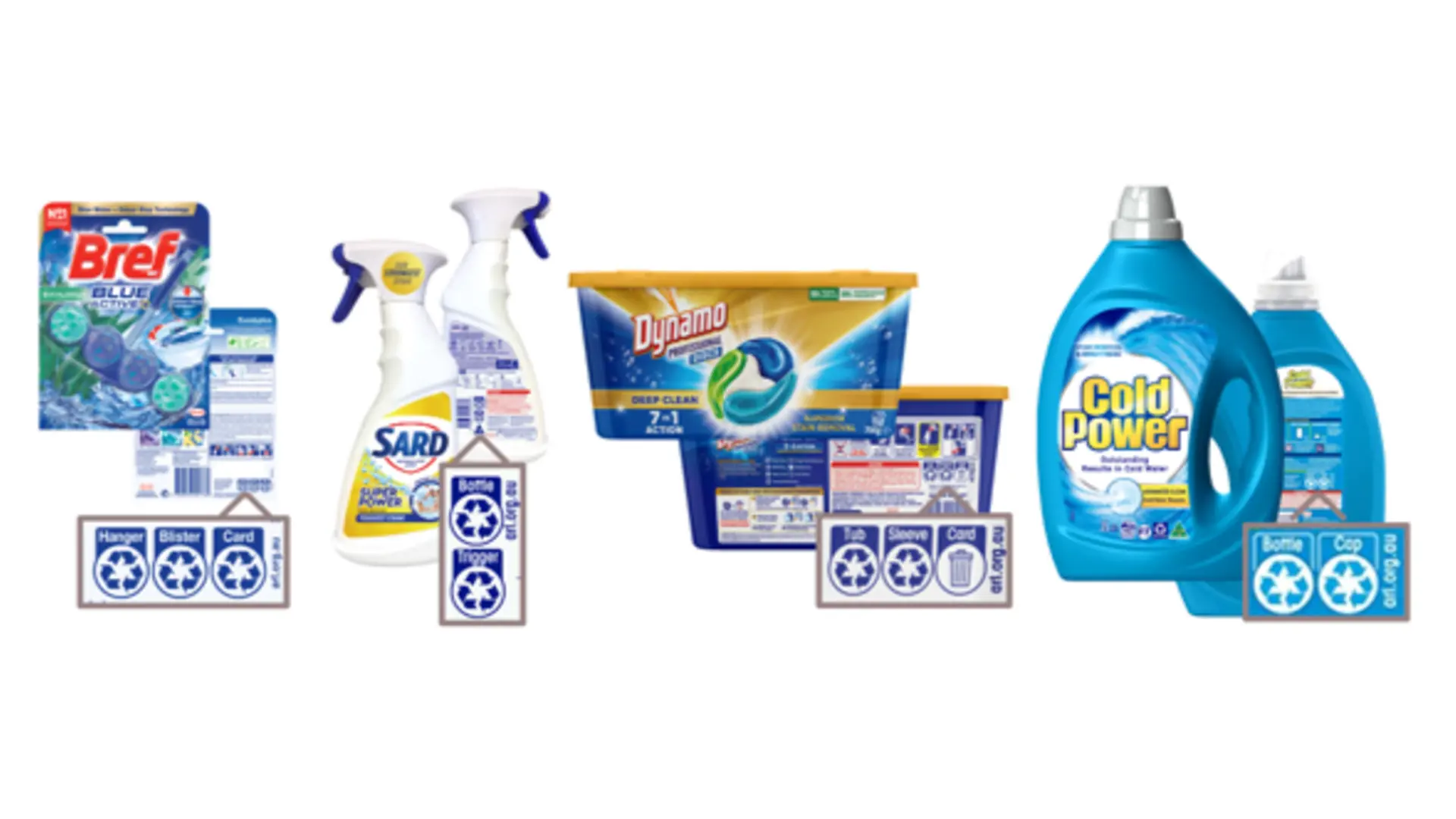 
Laundry and home care brands in ANZ carry the Australasian Recycling Label (ARL), which provides information to help consumers recycle correctly.