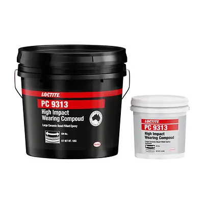 Photograph of two containers of Loctite PC 9313.