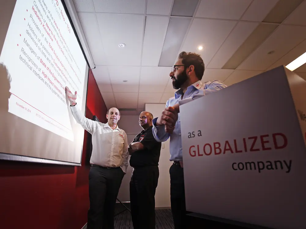 Employees having presentation