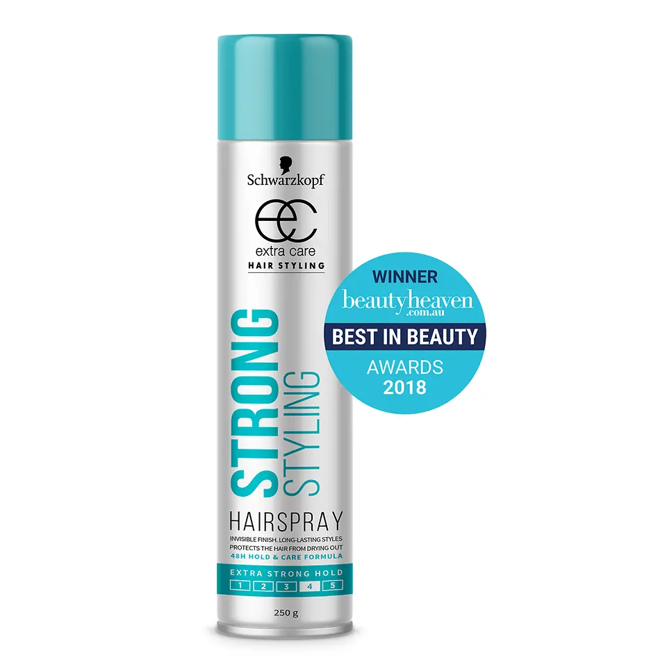 The Schwarzkopf Extra Care Strong Styling hairspray was voted as the Best Hairspray. It has an overall star rating of 4 out of 5 on beautyheaven.com.au.